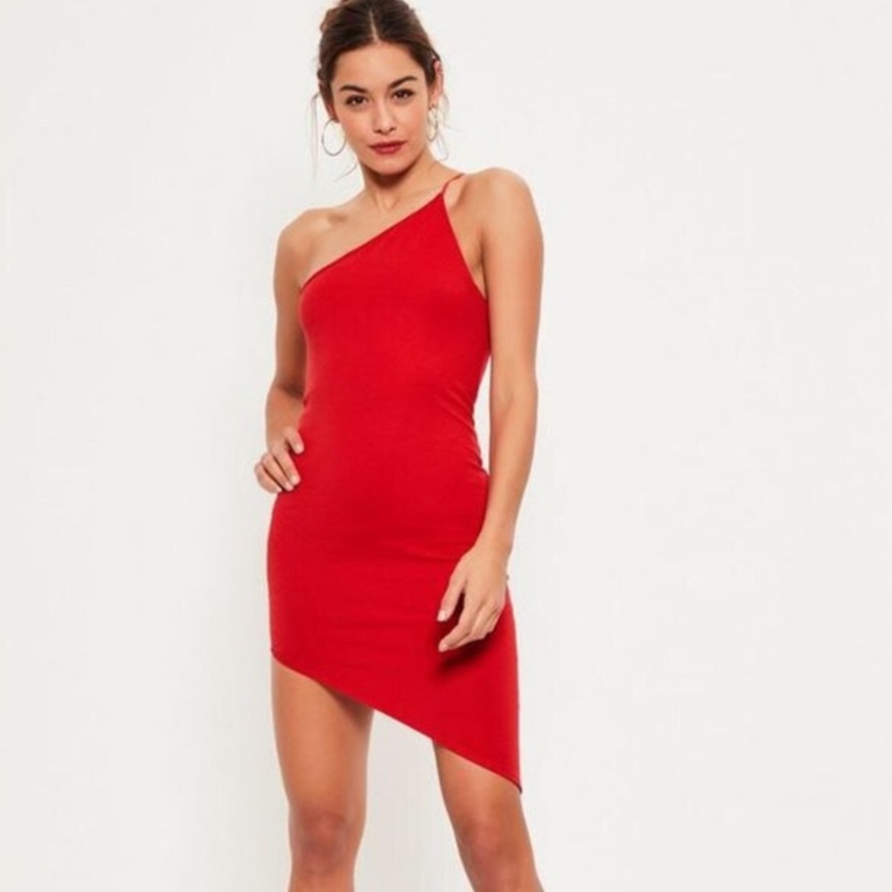 Missguided one shoulder asymmetrical dress.